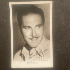 Vintage Errol Flynn Cinema Postcard Signature Original Autograph picture