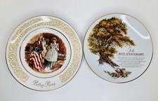 2 Vintage Avon Plates Betsy Ross (Crazing Lines) & 5th Anniversary NO Chips  picture