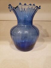 Blue Glass Vase Scalloped picture