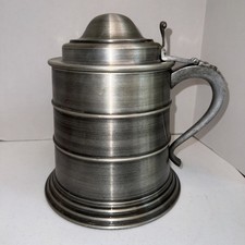 1967 Seymour Mann Pewtertone Olde Tankard Ice Bucket made in Italy Barware picture