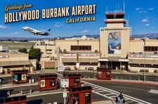 Greetings From HOLLYWOOD BURBANK AIRPORT CALIFORNIA Modern 4x6 Postcard E61 picture