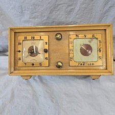 1952 TRAV-LER Karenola Model 5170 Vintage 5 Tube Radio Electric Timer Clock Wood picture
