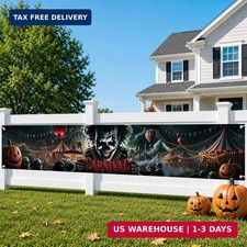 Halloween Carnival Banner, 118 x 19.7 Inch Dark Clown Circus Decor | Large Outdo picture