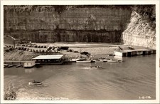 RPPC Norris Dam Boat Dock Tennessee Vintage Photo Postcard Kodak 1930s 1940s picture