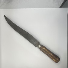 Antique Pressed Horn Handle Carving Knife Vintage Split Tang Warranted Steel picture