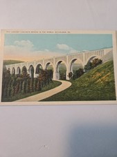 Nicholson PA The Largest Concrete Bridge in the World White Border Postcard I442 picture