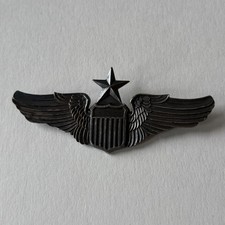 WWII Sterling Army Air Forces Senior Pilot Full Size 3 Inch Wings Badge by LGB picture