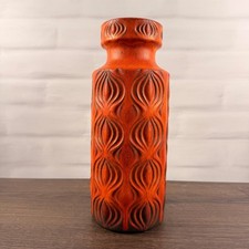 Scheurich 285-30 Amsterdam Vase Orange West German Pottery 1970s picture