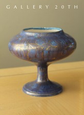 BEAUTIFUL & RARE MCM PURPLE POTTERY VASE 50's 60's VTG ART CHALICE MID CENTURY picture
