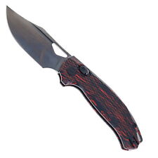 Kunwu Django Folding Knife Red G-Mascus Handle Elmax Plain Black Blade X707A-1 picture
