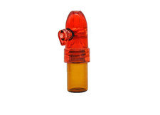 Plastic & Glass Amber Bullet Tobacco Snuffs | Small | Red picture