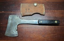 Vintage Utica Sportsman Hatchet w/ Leather Sheath picture