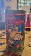 Vintage Santa Edwiges Animal Cookie Tin Coin Bank – 6” Tall picture
