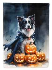 Caroline's Treasures Border Collie Puppy Halloween Garden Flag DAC8405GF picture