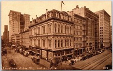 1917 Third And Alder Street Portland Oregon Street View Cars Posted Postcard picture