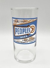 Vintage Peoples Beer Glass Oshkosh Wisconsin Breweriana Barware Rare Misprint picture