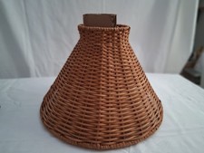 Woven Wicker Lamp Shade Boho MCM approx 10