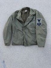 Vintage WWII US Navy N-4 Deck Jacket 1940s USN Stencil Field Jacket picture