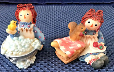 ENESCO RAGGEDY ANN & ANDY FIGURINES, SHARED HEART #677795 PICNIC & DUCKY FRIENDS picture