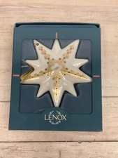Vtg 1994 Lenox Porcelain  Star Annual Christmas Ornament With  Decorated Gold picture