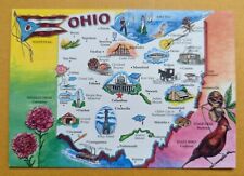 Postcard OH: Ohio - The Bukeye State, Map picture