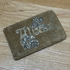 Antique Victorian Velvet Autograph Book Notebook Album picture