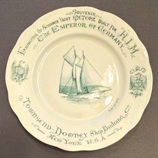 Syracuse China Souvenir Collector Plate Yacht Meteor Launching Feb 22 1909 picture