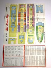 Vintage 1950s Moore-McCormack Lines Ship Deck Plan Brochure Ephemera Paper picture