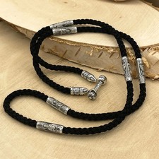 Sterling Silver 925 Black Silk Gaitan 12 Apostles in End Prayer Save and Protect picture