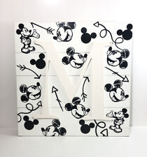 Disney Mickey Mouse Wood Wall Hanging Art 15”x15” 3D “M” Wood Sign Wall Hanger. picture