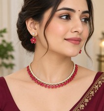Indian Bollywood Style Designer Gold Plated Fashion Bridal Jewelry Necklace Set picture