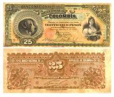 u Reproduction Note Colombia 25 Pesos 1895 Pick #237   1003R picture