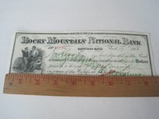 Rocky Mountain National Bank Check Central City Colorado 1918 picture