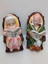 Vintage Lefton RETIREMENT FUND Banks Grandma Grandpa NICE picture