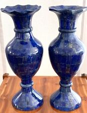 Lapis Lazuli Stone Flower Vase - Elegant Blue Natural Stone Home Dec picture