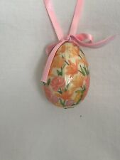 Vintage Easter Floral Egg By Russ Berrie And Company Decorative Egg #14878 picture