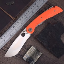 C239 Big Large Heavy Duty Subvert Orange Hunting Outdoor Camping Pocket Knife Us picture