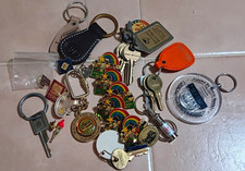 Mixed Lot of Vintage Keychains and Pins picture