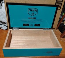 CAMACHO ECUADOR EMPTY CIGAR (STASH BOX) BLUE HIGH GLOSS FINISH picture
