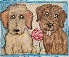 Labradoodle Doodle Darlings Dog Collectible Art Print 4x6 Signed by Artist KSams picture