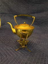Antique William Soutter & Sons Brass Spirit Kettle Stand & Burner Birmingham Eng picture