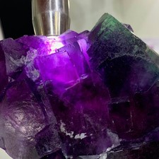 2.63LB Natural purple cubic fluorite quartz crystal cluster mineral sample picture