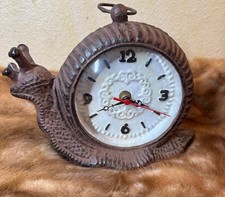 #Unique# Rare Solid Metal Beautiful Snail Clock  picture