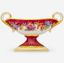 Vintage Rudolf Wachter RW Bavaria Porcelain Centerpiece Germany Burgundy Gold picture