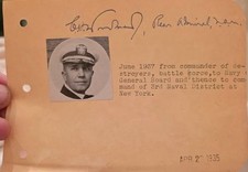 AUTOGRAPH -- Admiral Clark Howell Woodward  - USN in 5 Wars. picture