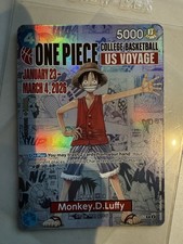 One Piece Monkey D Luffy College Basketball US Voyage Promo Card P-055 V1 picture