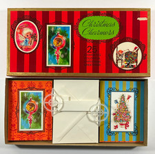 18 Vintage Christmas Xmas Charmers Unused Greeting Cards in Original Box NOS picture