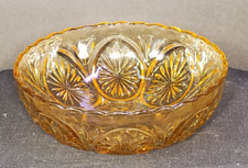 VTG Anchor Hocking MEDALLION Honey Gold Amber Serving Dish Bowl Star Cameo 8