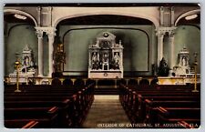 ST. AUGUSTINE FLORIDA FL INTERIOR OF CATHEDRAL CHURCH VINTAGE POSTCARD picture