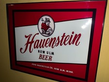 Hauenstein New Ulm Beer Bar Man Cave Framed Advertising Sign picture